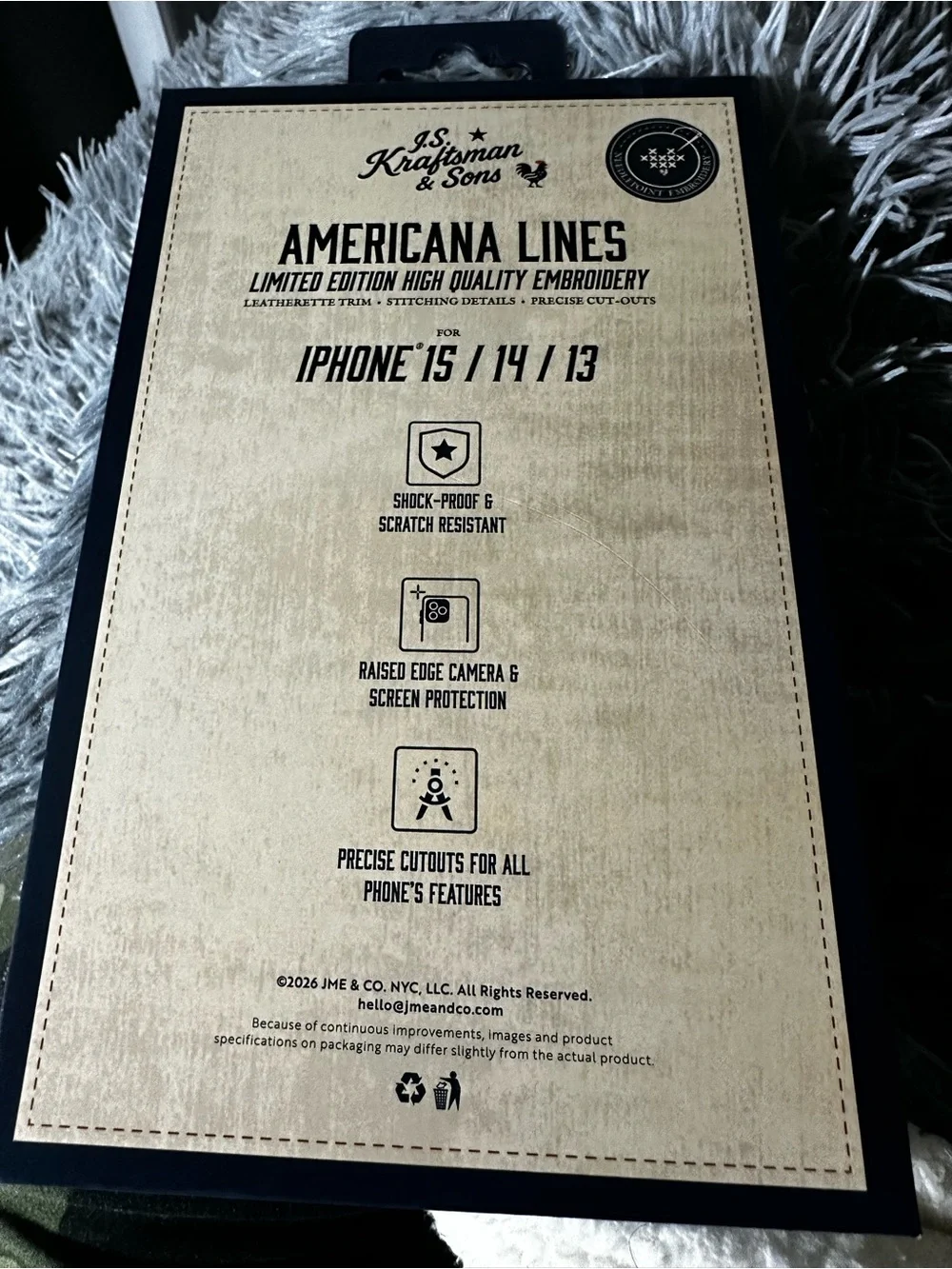 USA Stripe Leather Phone Case - Brown